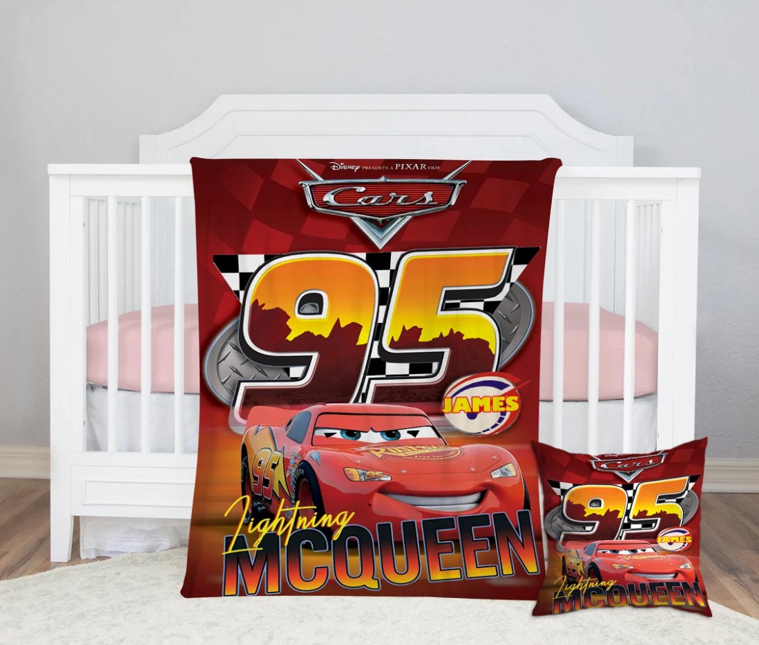 Personalized Cars 3 Lightning Mcqueen Bedding Set Cars Birthday Fleece Blanket Lightning Mcqueen Mater Theme Party Theme Party